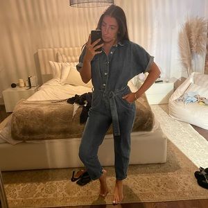 Thrifted denim jumpsuit